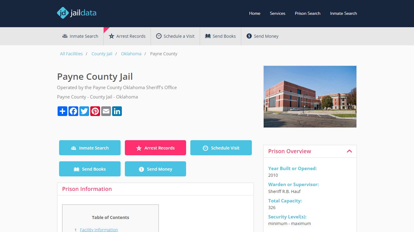 Payne County Jail: Inmate Search, Mugshots, & Visitation - Jaildata.com